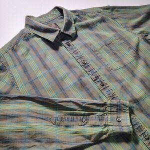 Prana Men's LRG Organic Cotton Plaid Long Sleeve Button‎ Down Shirt